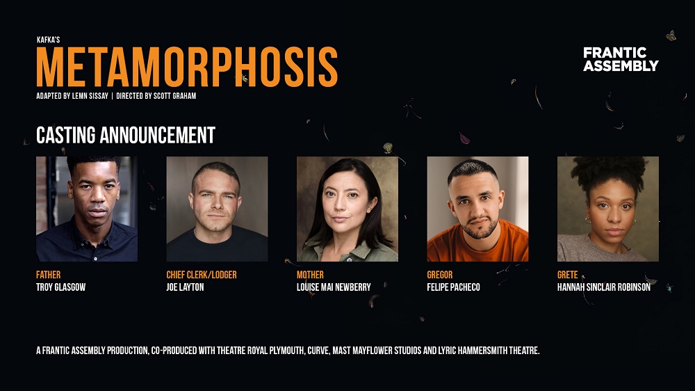 Frantic Assembly announce cast and full creative team for Metamorphosis